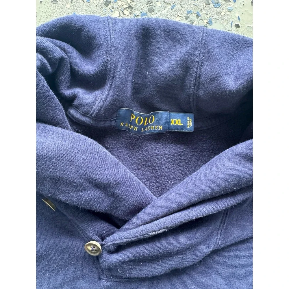 Polo Ralph Lauren Mens Shawl Collar Double‎ Knit Jersey Pullover Spring Blue XXL